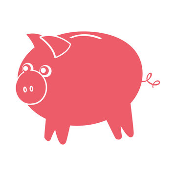 cute piggy character icon vector illustration design