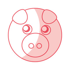 cute piggy character icon vector illustration design