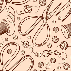 Vector handmade tools seamless pattern