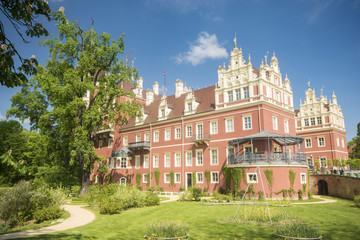 Fototapeta premium Castle in the Murzak Park in Bad Muskau, Germany, Saxony