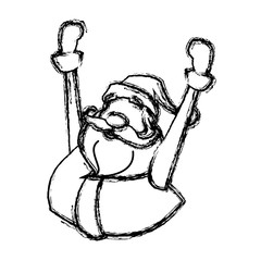 sketch style santa claus. funny cartoon, character, vector illustration.