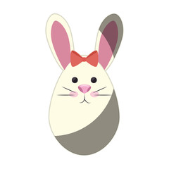 easter bunny icon over white background.  vector illustration