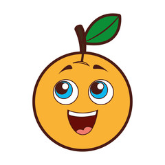 orange happy kawaii character vector illustration design