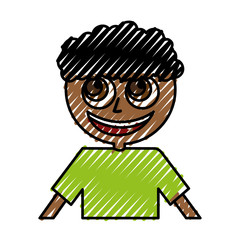 cute black child character vector illustration design