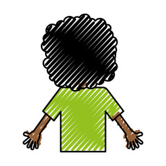 back black child character vector illustration design