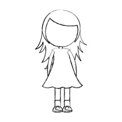 cute little girl character vector illustration design