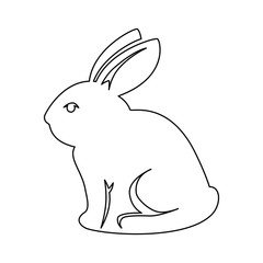 silhouette of  rabbit  icon over white background.  vector illustration