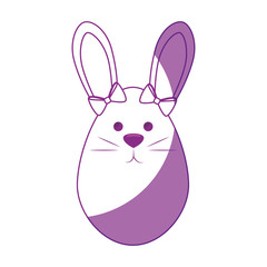 cute easter bunny icon over white background.  vector illustration
