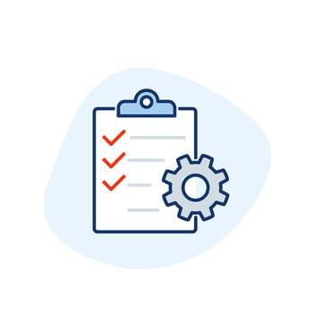 Vector order management line icon