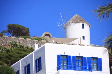 Cercles muraux Moulins moulin et maison à Mykonos
