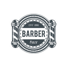 Barber shop vector vintage label