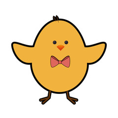 cute chicken icon over white background. colorful design. vector illustration