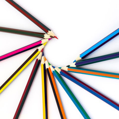 Fototapeta premium Colored pencils isolated on a white background