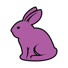 easter bunny icon over white background. colorful design. vector illustration