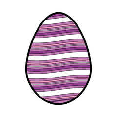 striped easter egg icon over white background.  colorful design. vector illustration