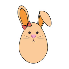 easter bunny icon over white background. colorful design. vector illustration