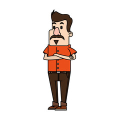 Cartoon man profile icon vector illustration graphic design