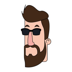 Obraz premium Cartoon man profile icon vector illustration graphic design