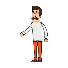 Cartoon man profile icon vector illustration graphic design