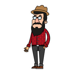 Cartoon man profile icon vector illustration graphic design