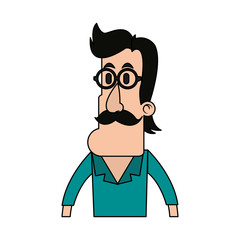 Cartoon man profile icon vector illustration graphic design