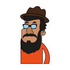 Cartoon man profile icon vector illustration graphic design