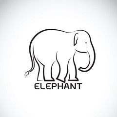 Vector of an elephant on white background. Wild Animal