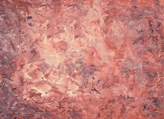 Abstract red vintage oil paint on canvas background. Art concept. Palette knife painting.