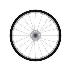 bicycle wheel rear wheel with gear vector
