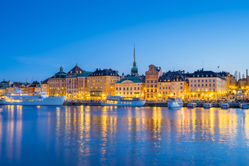 Gamla Stan at night in Stockholm city, Sweden