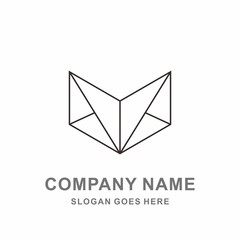 Naklejka premium 3D Geometric Triangle Hexagon Box Arrow Architecture Interior Construction Business Company Stock Vector Logo Design Template