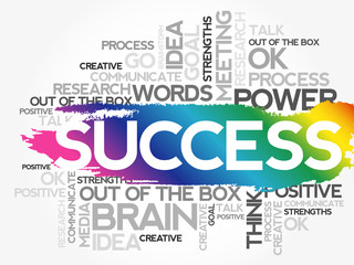 Success word cloud collage, business concept background