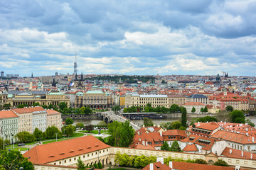 Naklejka na ściany i meble Prague skyline from Prague Castle gardens