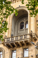 Fototapeta na wymiar Beautifull ornamental Balcony, Tbilisi Science House, Georgia