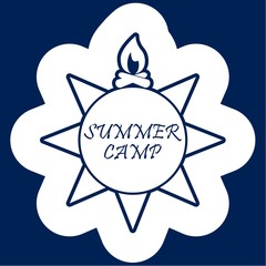 Fototapeta premium Summer camp, Sun icon