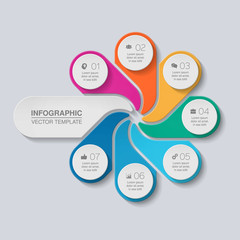 Vectro infographic template for diagram, graph, presentation, chart, business concept with 7 options.