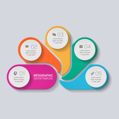 Vectro infographic template for diagram, graph, presentation, chart, business concept with 5 options.