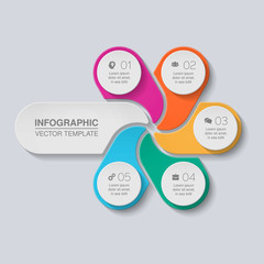 Vectro infographic template for diagram, graph, presentation, chart, business concept with 5 options.