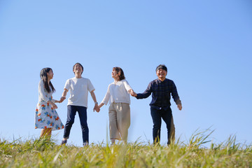 japanese young   group outdoor green
