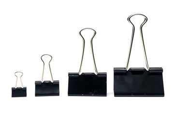 Black Paper clip isolated on white background