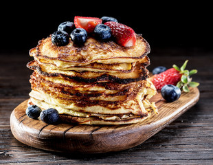 Pancakes with fresh berries.