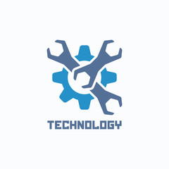 Repair auto service icon. Technology logo.
