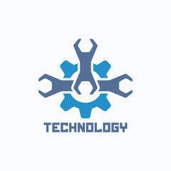Repair auto service icon. Technology logo.