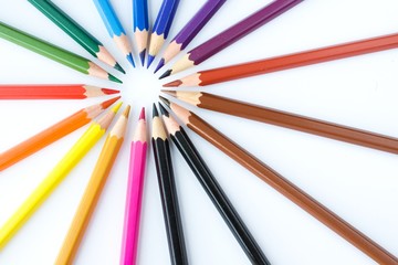 Fototapeta premium detail of color crayons