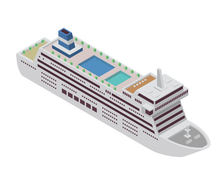 Modern Sea Transportation Illustration Asset - Large Luxury Cruise Ship