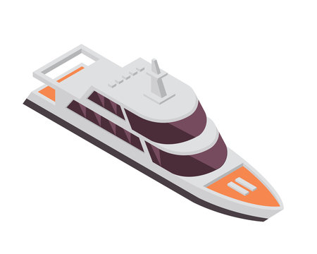 Modern Sea Transportation Illustration Asset - Private Luxury Yacht