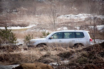 Offroad car in dirt