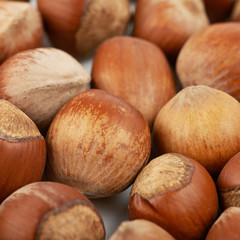 Surface coated with hazelnuts