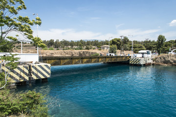 Floating bridge in Corinth canal 