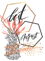 Vector illustration card with inscription Best august